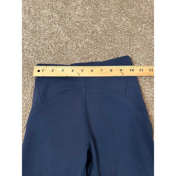 Lululemon leggings Navy blue SZ 2 pull on full length - flawed - small hole - Picture 6 of 7